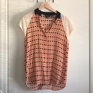 Club Monaco silk short-sleeve blouse